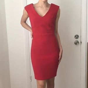 Sexy V Neck Red mini dress